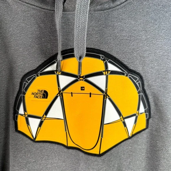 The North Face Geodesic Dome Hoodie Mens 2XL Gray Evolution Tent Graphic Geodome